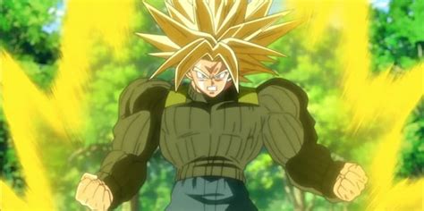 Trunks en Super Saiyajin Grado 3 mostrando su musculatura