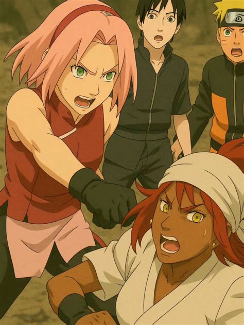 Sakura Haruno defendiendo a Naruto Uzumaki en la Academia