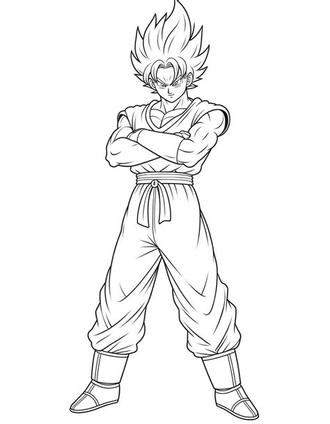 Dibujo de Goku en varias poses