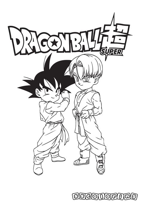 Niños coloreando dibujos de Goku