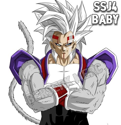 Goku Super Saiyan 4 enfrentando a Baby Vegeta