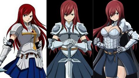 Erza Scarlet con diferentes armaduras
