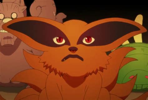 Himawari interactuando con un pequeño Kurama