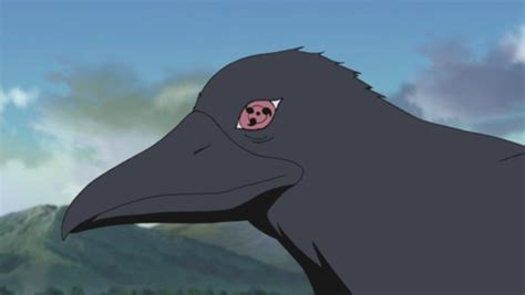 Naruto liberando el cuervo de Itachi