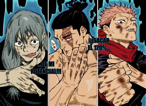 Imagen de Yuji e Itadori luchando contra Mahito
