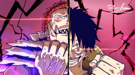 Ilustración de Katakuri y Luffy enfrentándose