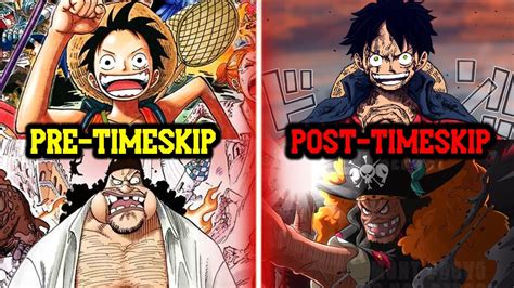 Tabla comparativa de alturas pre y post time skip de los Mugiwara