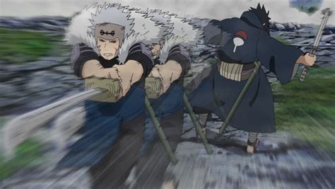 Tobirama Senju utilizando el Hiraishin no Jutsu