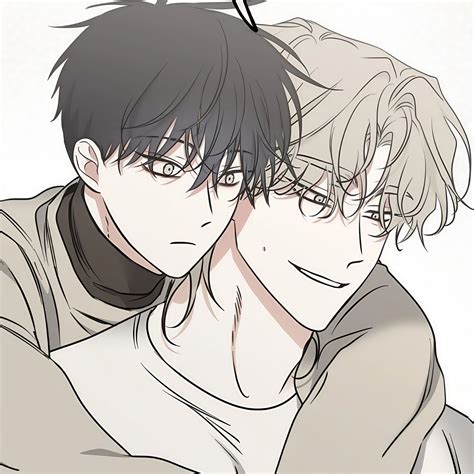 Ilustración de personajes de manhwa interactuando