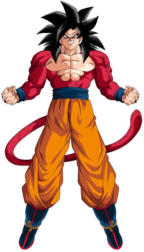 Goku Super Saiyan 4 con líneas de contorno remarcadas