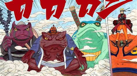 Montaje de varias invocaciones icónicas de Naruto: Gamabunta, Manda, Enma, Kamatari, y un Edo Tensei.