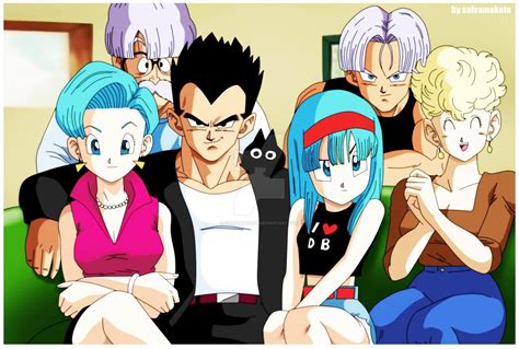 Familia de Bulma: Dr. Brief, Bulma, Trunks y Vegeta