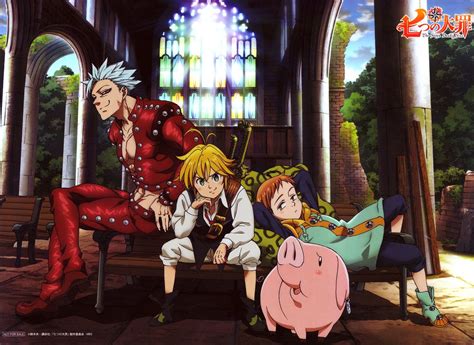 Meliodas y Hawk entrando al reino celestial