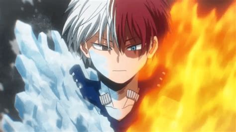 Shoto Todoroki con su poder de fuego