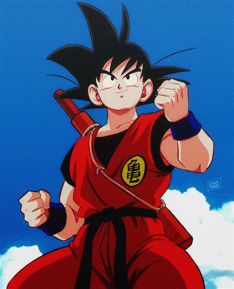 Goku entrenando artes marciales