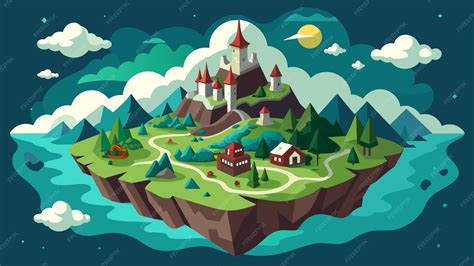 Ilustración conceptual de un mundo de fantasía con personajes masculinos en una relación