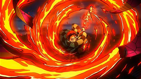 Ilustración de Tanjiro usando Hinokami Kagura