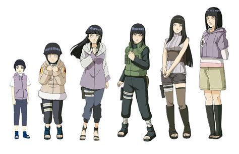 Comparación de la vestimenta de Hinata en diferentes etapas