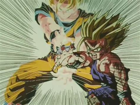 Captura de pantalla del Kamehameha Padre e Hijo en un videojuego de Dragon Ball