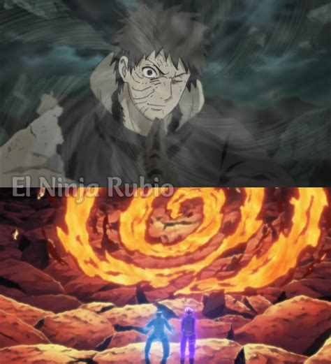 Ilustración de un ninja usando un jutsu de Elemento Fuego