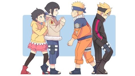 Hinata con Boruto y Himawari