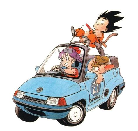 Ilustración de personajes de Dragon Ball estilo Akira Toriyama