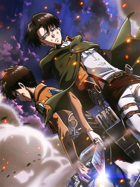 Ilustración de Eren y Levi en un ambiente moderno