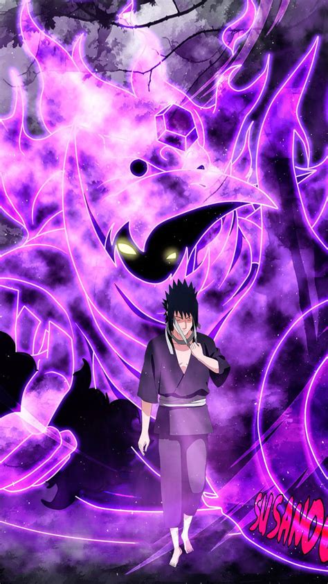 Sasuke con el Mangekyō Sharingan Eterno y Susanoo