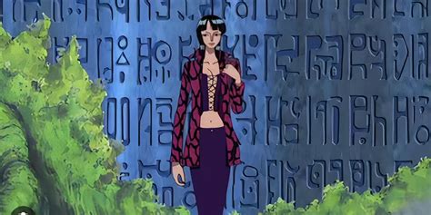 Imagen de Nico Robin descifrando un Poneglyph