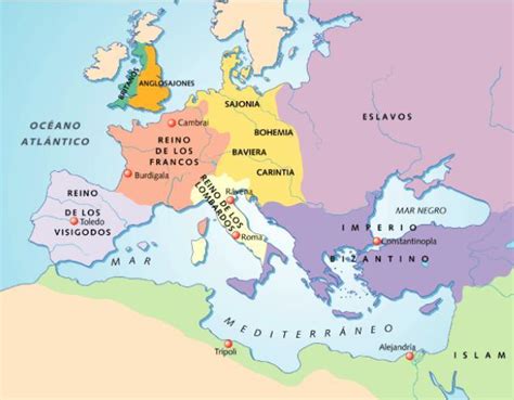 Mapa de Britannia mostrando la expansión de los Caballeros Sagrados y la ubicación de los Mandamientos