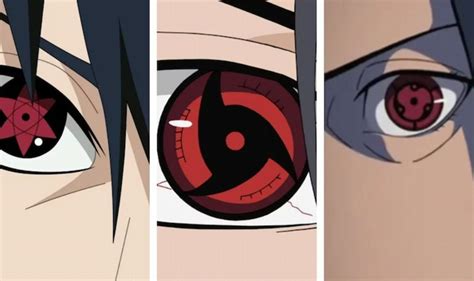Comparación de los ojos Sharingan, Mangekyō Sharingan y Rinnegan