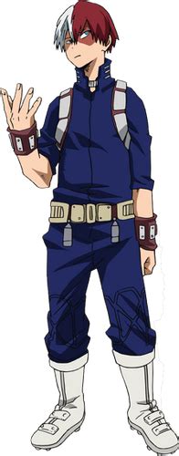 Shoto Todoroki en su primer traje de héroe, simbolizando su rebelión