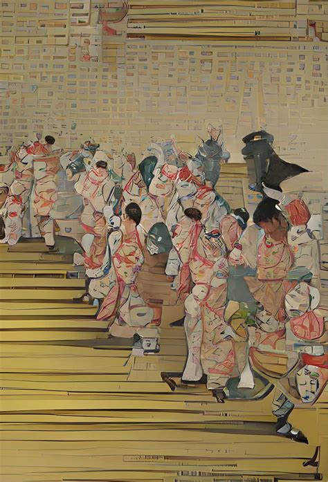 Ilustración de la Procesión de los Cien Demonios (Hyakki Yakô)