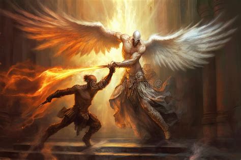 Ilustración de un torneo de lucha entre demonios