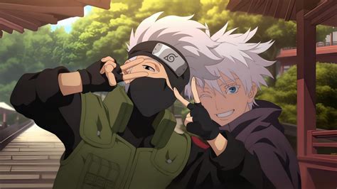 Kakashi Hatake y Hanare en un acantilado