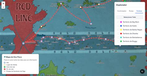 Mapa de One Piece mostrando la ruta de los Sombrero de Paja