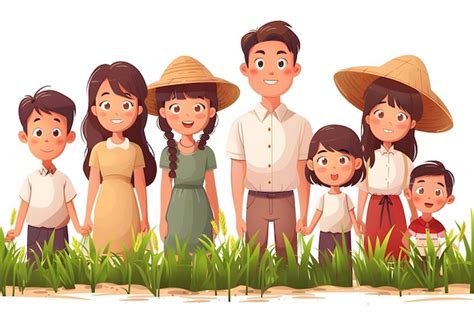 Familia feliz en un entorno rural