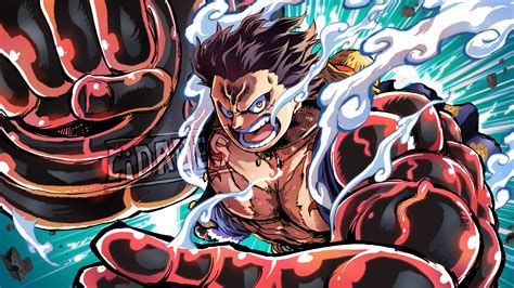 Ilustración de Luffy utilizando Gear Fourth contra Katakuri