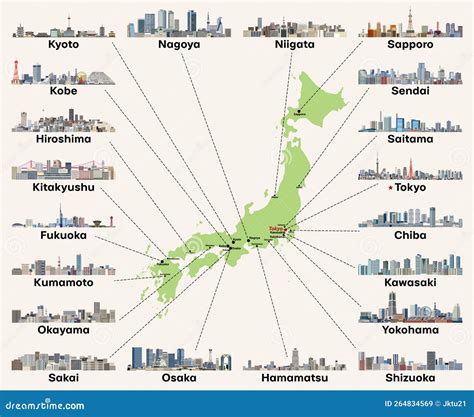 Mapa de Japón resaltando las principales ciudades de producción de manga y anime