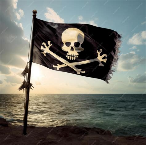 Bandera pirata clásica con calavera y tibias cruzadas