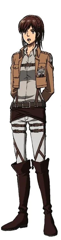 Ilustración de Sasha Blouse en su uniforme del Cuerpo de Exploración