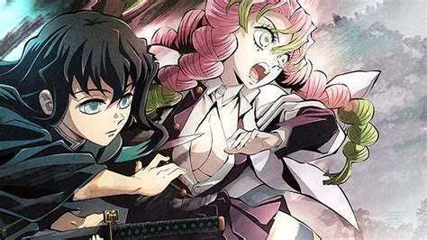 Ilustración de los Pilares Muichiro Tokito y Mitsuri Kanroji.