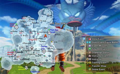 Mapa de las zonas de Conton City en Dragon Ball Xenoverse 2
