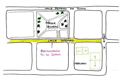 Mapa de Orario destacando la calle principal y el área del sótano