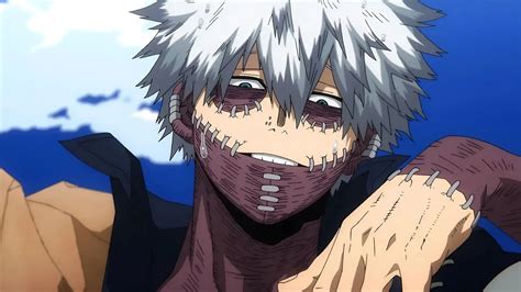 Imagen de Dabi Todoroki con su característica ropa y cicatrices.