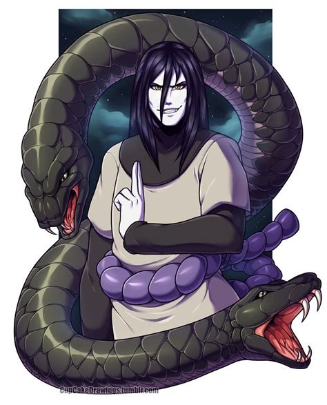 Ilustración de Orochimaru con su característica apariencia de serpiente