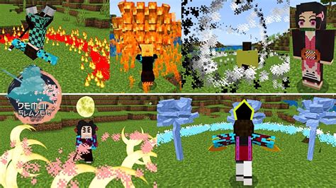 Interfaz de Minecraft con elementos del mod de Demon Slayer