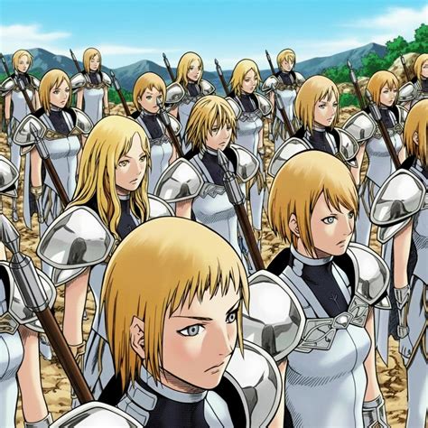 Guerreras Claymore luchando contra Yoma