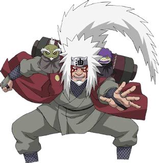 Jiraiya con su atuendo característico y el pergamino de sapos