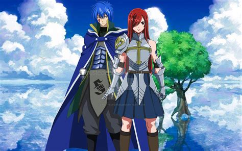 Erza y Natsu luchando contra Jellal